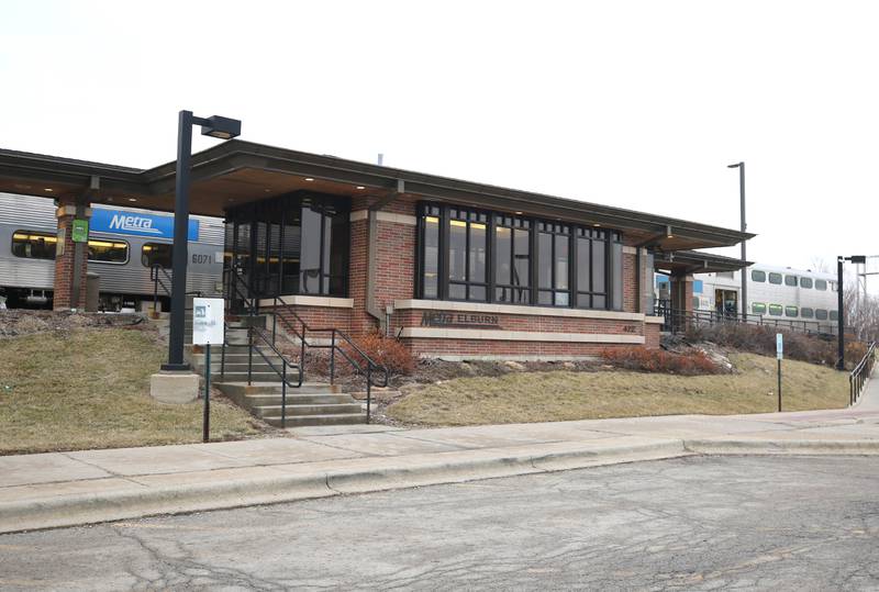 A train arrives Thursday, Jan. 12, 2023, at the Elburn Metra Station.