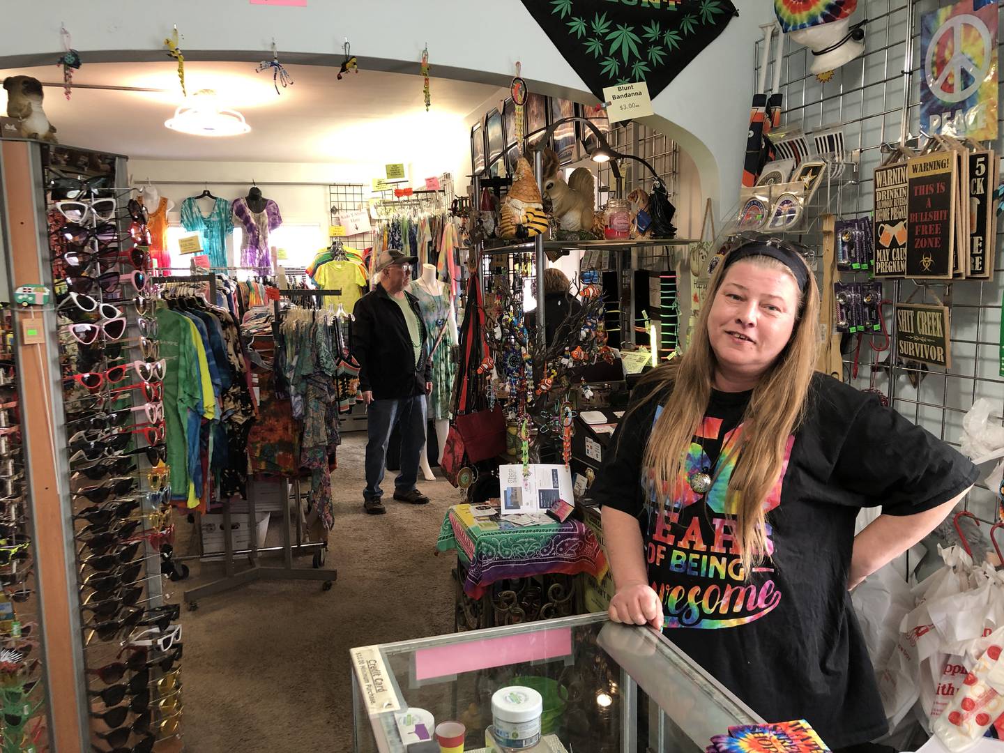 Kimmie Eckel, co-owner of McHenry's Water Street Shoppe, on Saturday, March 15, 2025. The store is set to close as the Eckels are moving out of state.