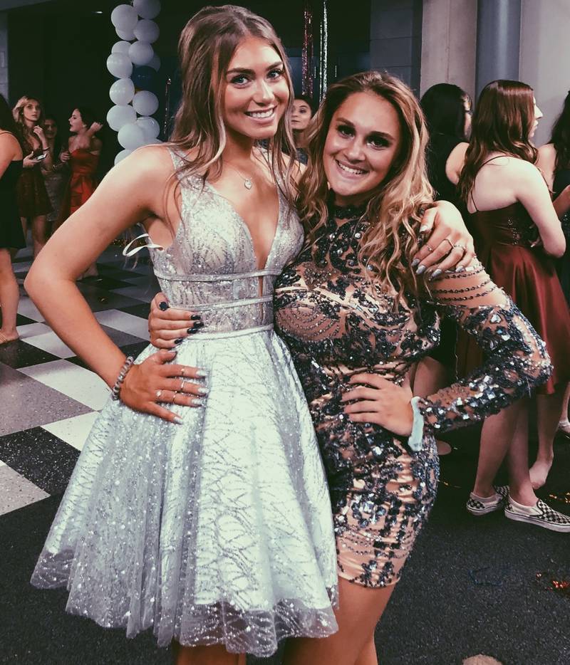 Lauren Head (left) with friend Grace Diewalt at Central High School’s 2019 Homecoming. Grace and her brother Emil were both killed in a car crash on Monday.