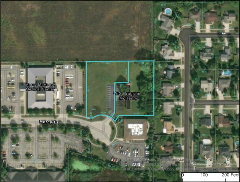 A marijuana infuser facility was proposed for 3900 Mercy Drive in McHenry. The property is currently zoned for office and sits east of the Mercy McHenry Medical Center and west of homes on Amberwood Place.