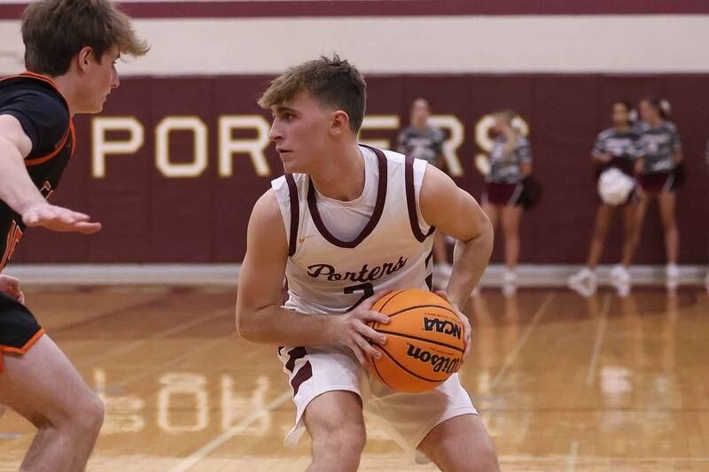 Lockport’s Bryce Turner looks for a play against Lincoln-Way West on Friday, Dec. 6, 2024 in Lockport.