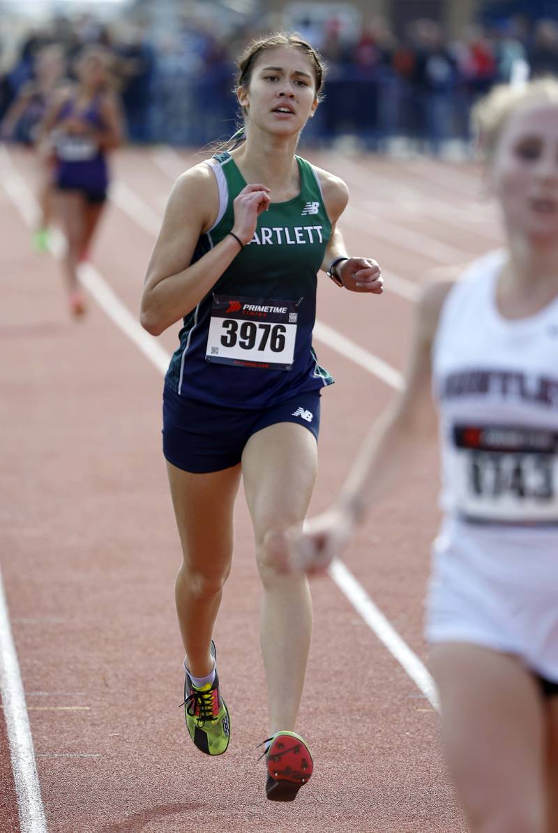 Alyssa Gregory of Bartlett during the IHSA Class 3A Lake Park cross country sectional  Saturday, Nov. 2, 2024 in Roselle.