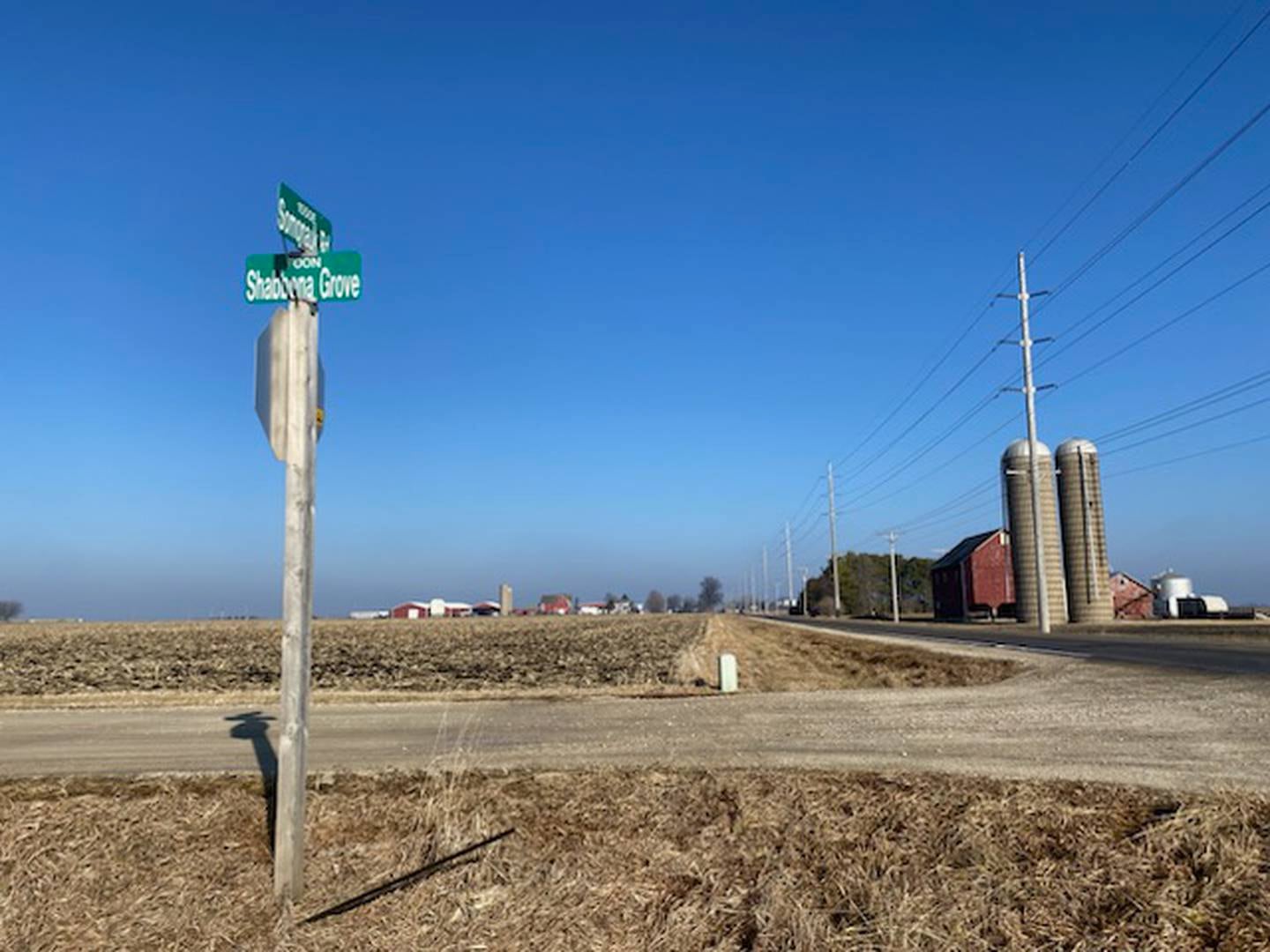 A Hinckley Big-Rock School District 429 bus carrying six students overturned after a collision with a pickup truck in southern DeKalb County Tuesday,  Jan. 10, 2023 near the intersection of Shabbona Grove and Somonauk Roads, authorities said. No injuries were reported.