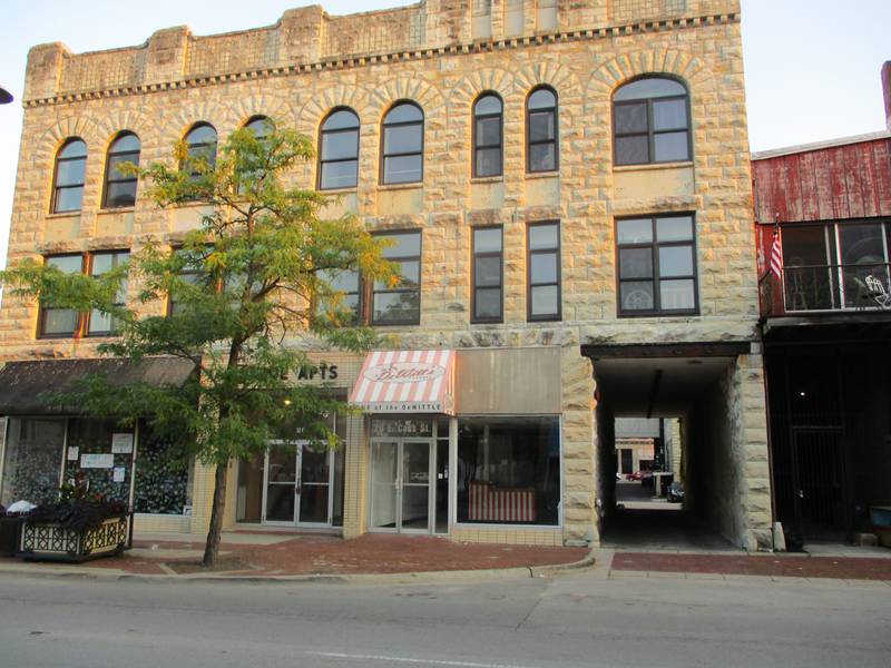 The purpose of the passageway as a loading area for horse-drawn wagons when the Munroe Building was built in the late 19th Century as a wholesale grocery store was one of the points of interest during the Aug. 27, 2021 architectural tour of downtown Joliet.