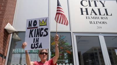 Photos: ‘No Kings’ protest, pro-Trump rally photos from across northern Illinois