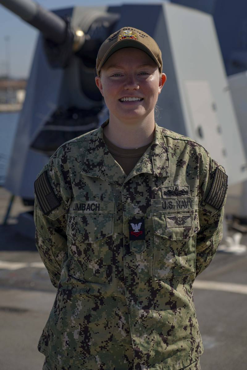 Petty Officer 2nd Class Samantha Limbach, a native of Morris, serves the U.S. Navy aboard a warship operating out of San Diego, California.