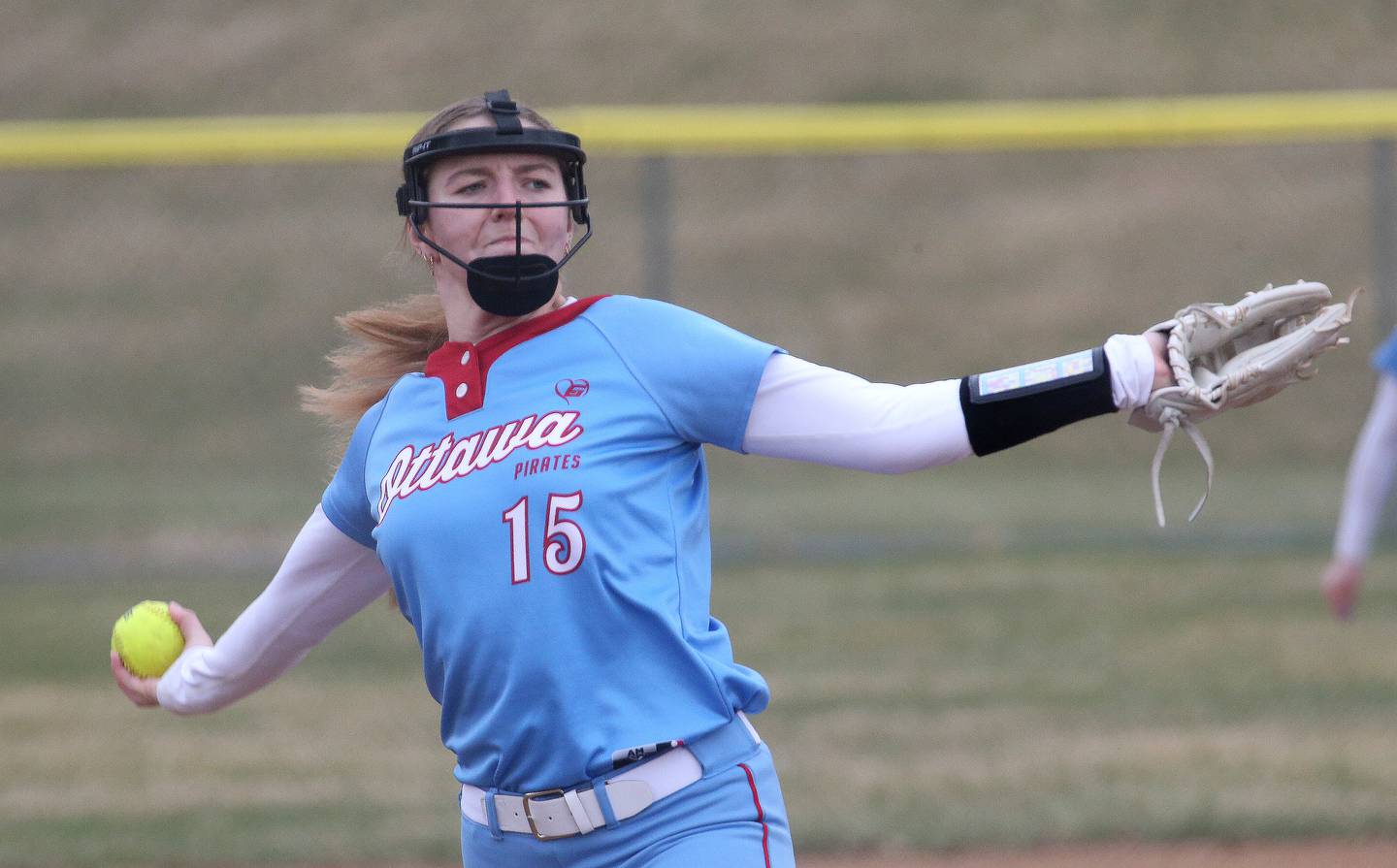 Ottawa pitcher Adelynn Russell fires a pitch to Streator on Thursday, March 27, 2025 at Ottawa High School.