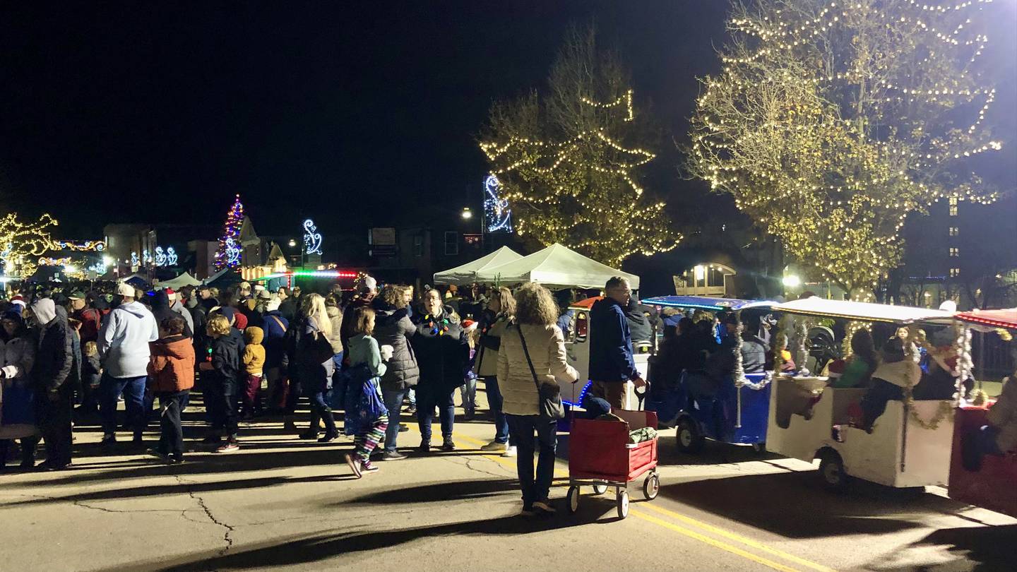 Toyland trains offered free rides through Oswego's downtown during the annual Christmas walk on Friday, Dec. 2 2022.