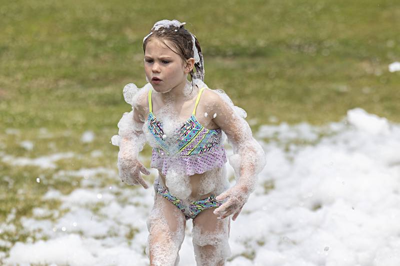 Dixon Park District SPARK campers were treated Thursday, June 15, 2023 to a foam machine on the grounds of The Facility as part of the day camp.