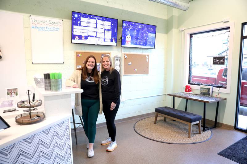 The mother and daughter team of Jessica Heinrich (left) and Lori Palmisano have opened Knight Club Nutrition on North Street in downtown Elburn.