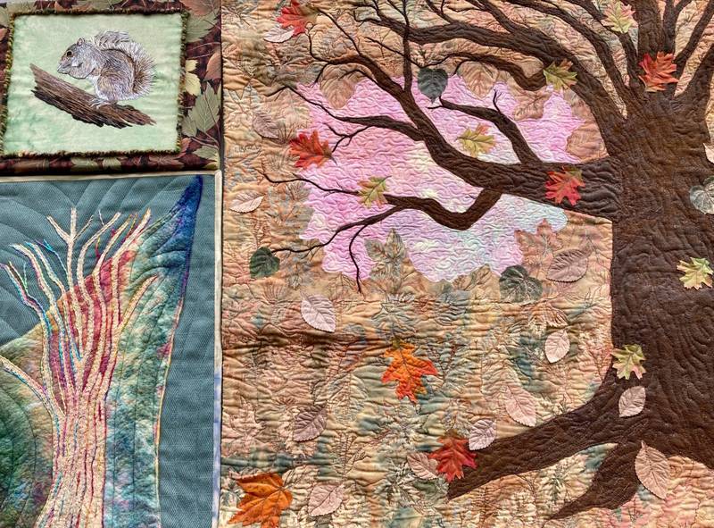 A "Nature Fiber Art Exhibit" begins April 1 at the Forest Preserve District of Will County’s Hidden Oaks Nature Center in Bolingbrook. Fiber artwork created by members of the Professional Art Quilt Alliance will be on display through May 7.