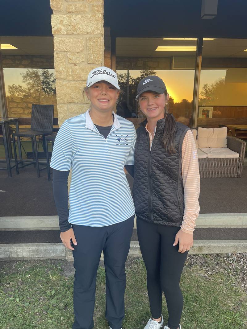 Oswego Co-Op's Kendall Grant (left) and Alli Wiertel (right) finished eighth and second, respectively, at Monday's Class 2A Rockford Boylan Sectional to advance to the state tournament.