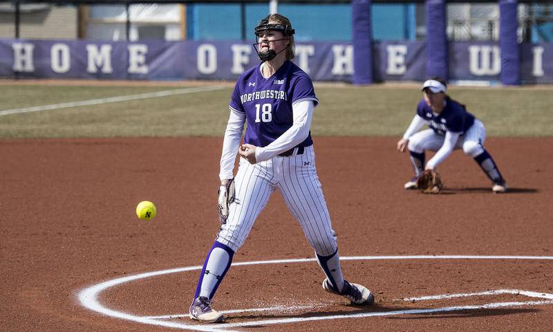 Morgan Gerak (Newport) delivers a pitch for Northwestern. After two years as an assistant at Northern Kentucky, Gerak got the Norse's head job after Kathryn Gleason took the head job at NIU.