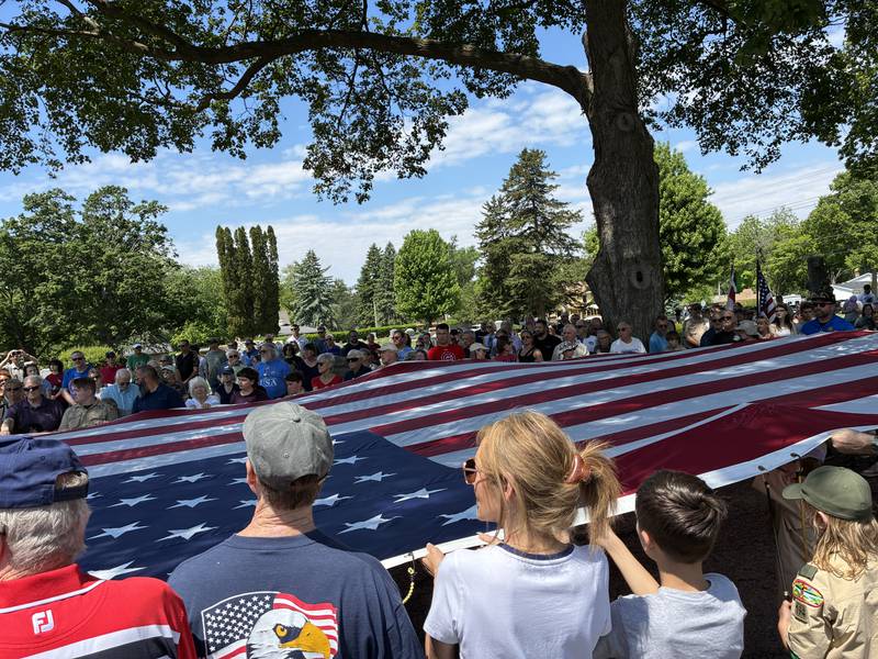 Veterans and their families were invited to join Boy Scouts from Crystal Lake Troop 194 and the Moose Club to hold up the flag during the Crystal Lake Memorial Day Ceremony on Monday, May 25, 2026.