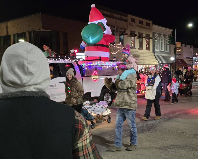 ComEd participates Saturday, Nov. 30, 2024, in the Lighted Christmas Parade in downtown Streator.