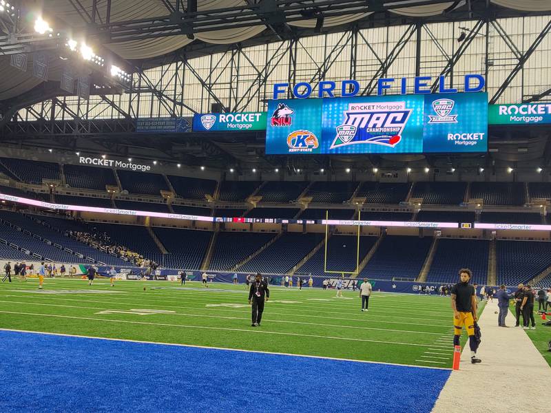 Ford Field, site of the Mid-American Conference championship game, between NIU and Kent St.