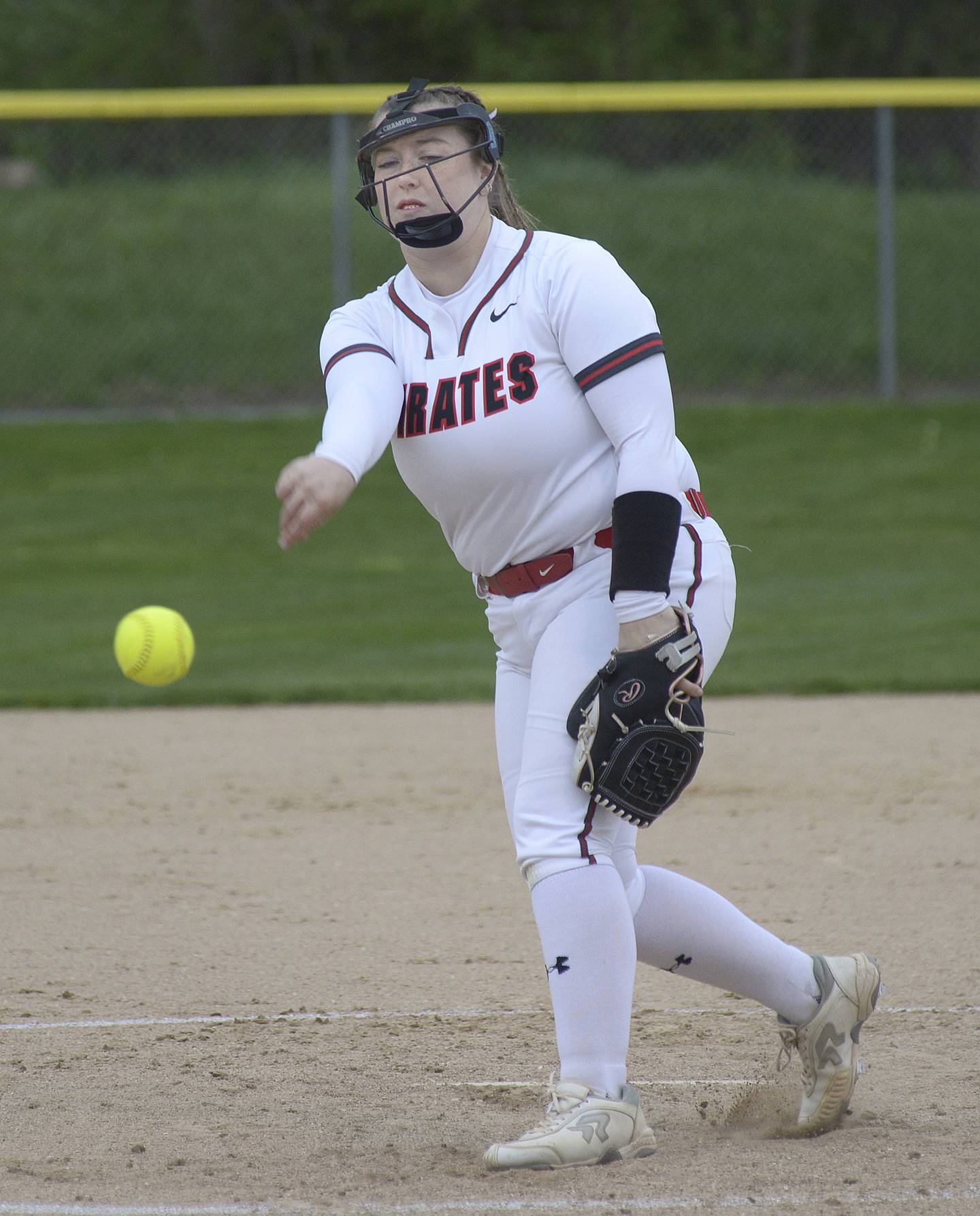 Ottawa starting pitcher Peyton Bryson lets go with a pitch Wednesday against Morris at Ottawa.