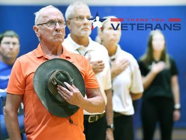 For love of country (and volleyball): Navy vet Jim Kush sings, scores for Genoa-Kingston