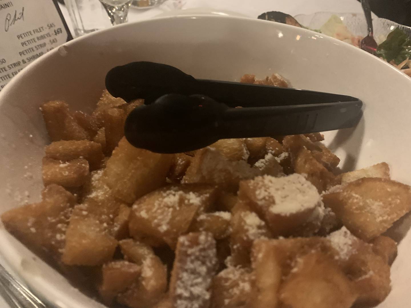 Remember to ask for homemade croutons with your salad, which are heavenly warm and soft pieces.
