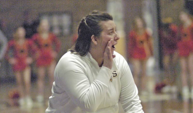 Sterling Head Coach Taylor Jackson gives instructions to her team. Western Big 6 conference champions Sterling hosted Rock Island in girls basketball. The action took place Thursday, February 13, 2025 at Musgrove Fieldhouse at SHS.