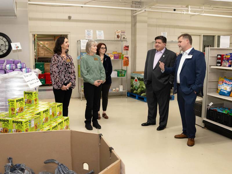 Gov. JB Pritzker visits Crystal Lake Food Pantry on Dec. 2, 2025.