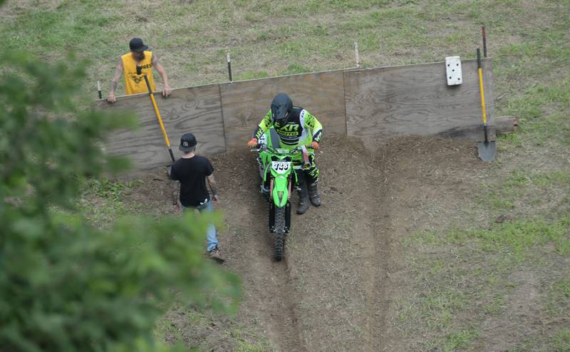 Scott Hardey of Sterling gets ready to make a run at the hill during the Rock River Riders Motorcycle Club's hillclimb on Sunday, Aug. 3, 2025.