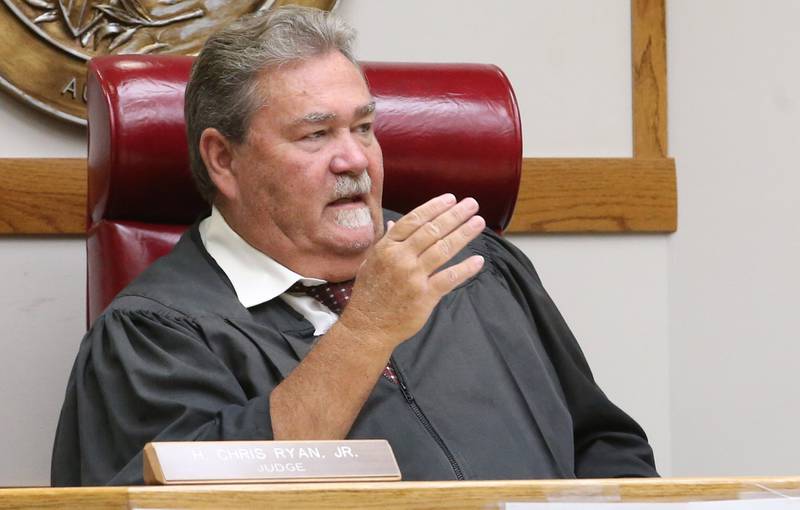 Chief Judge H. Chris Ryan Jr. addresses the jury during the Malcolm Whitfield trial on Tuesday, July 22, 2025 at the La Salle County Government Complex in Ottawa. Whitfield could face more than 100 years in prison if convicted in the 2023 fatal shooting of Shaquita Kelly and to injuring two others.