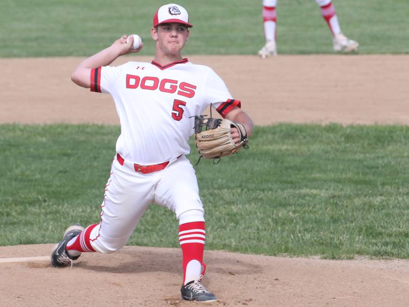 Streator's Adam Williamson delivers a pitch to Ottawa on Tuesday, May 16, 2023 at Streator High School.