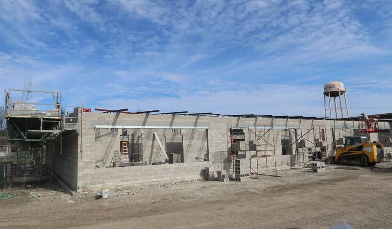 Crews with Vissering Construction build a 14,000 square-foot addition to the west side of Northwest School on Tuesday, Nov. 7, 2023 in La Salle. The addition will hold eight new classrooms including early childhood and kindergarten. The district was awarded $3.2 million State of Illinois as part of the Early Childhood Construction Grant program. The grant program is part of Governor JB Pritzker's Rebuild Illinois capital plan. Vissering Construction and BCA Architects in Ottawa are the contractors working at the site. The new addition is scheduled to be completed for the 2024-2025 school year.