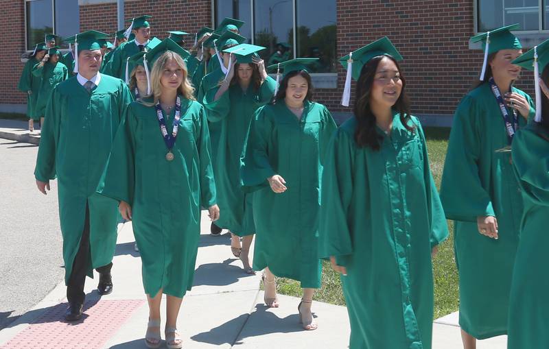 St. Bede Class of 2025 graduates walk procession during the 133rd annual commencement ceremony on Sunday, May 18, 2025 at St. Bede Academy.