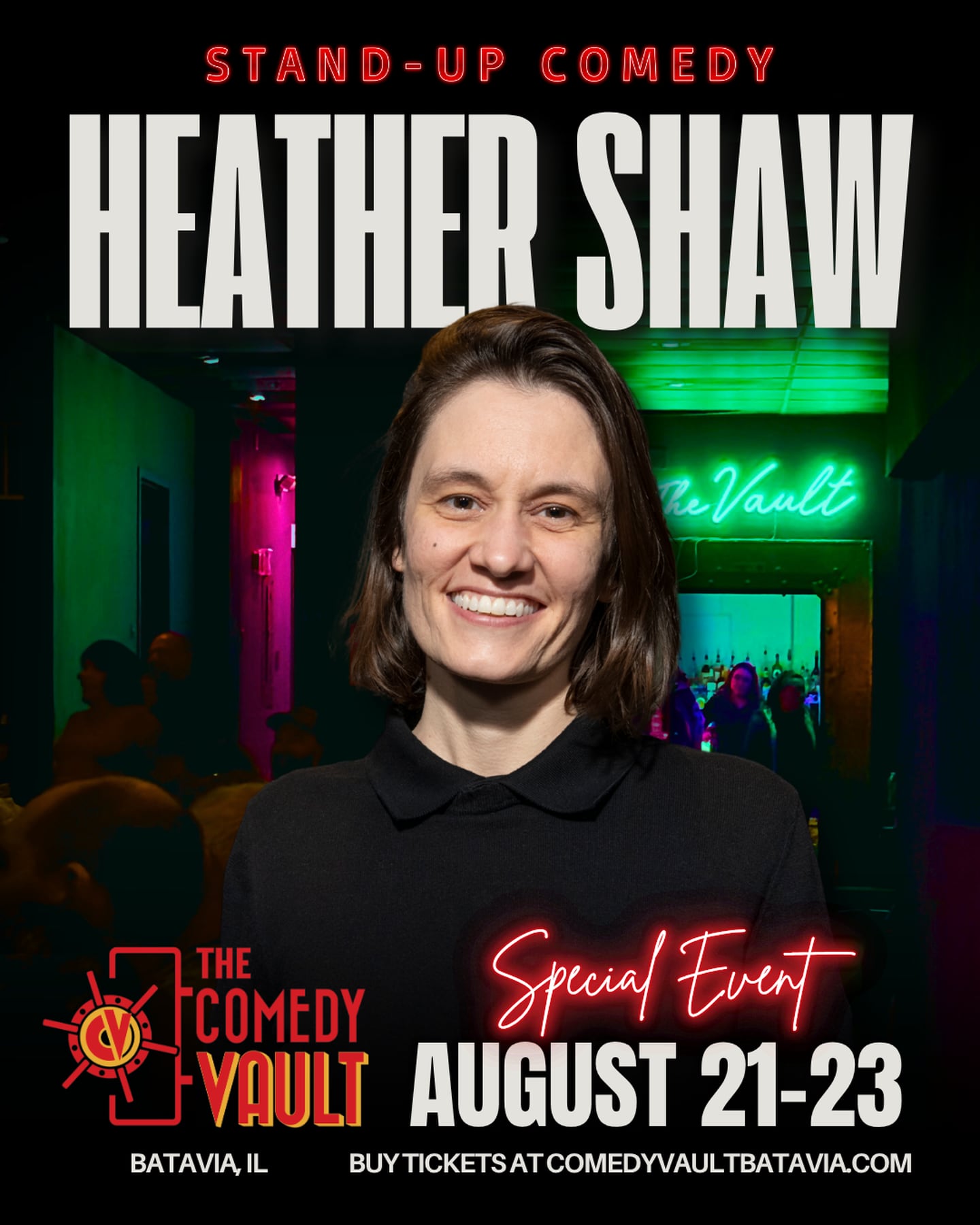 Heather Shaw returns to The Comedy Vault Aug. 21–23.