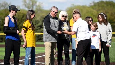 Former Reed-Custer baseball coach Jerry Cougill honored by Comets