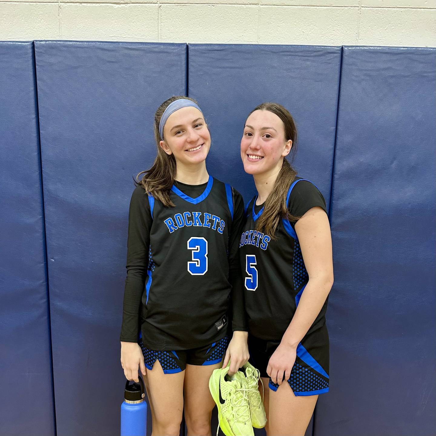 Burlington Central's Julia Scheuer and Audrey LaFleur (left to right) combined to score 22 points during Tuesday's FVC game against Cary-Grove.