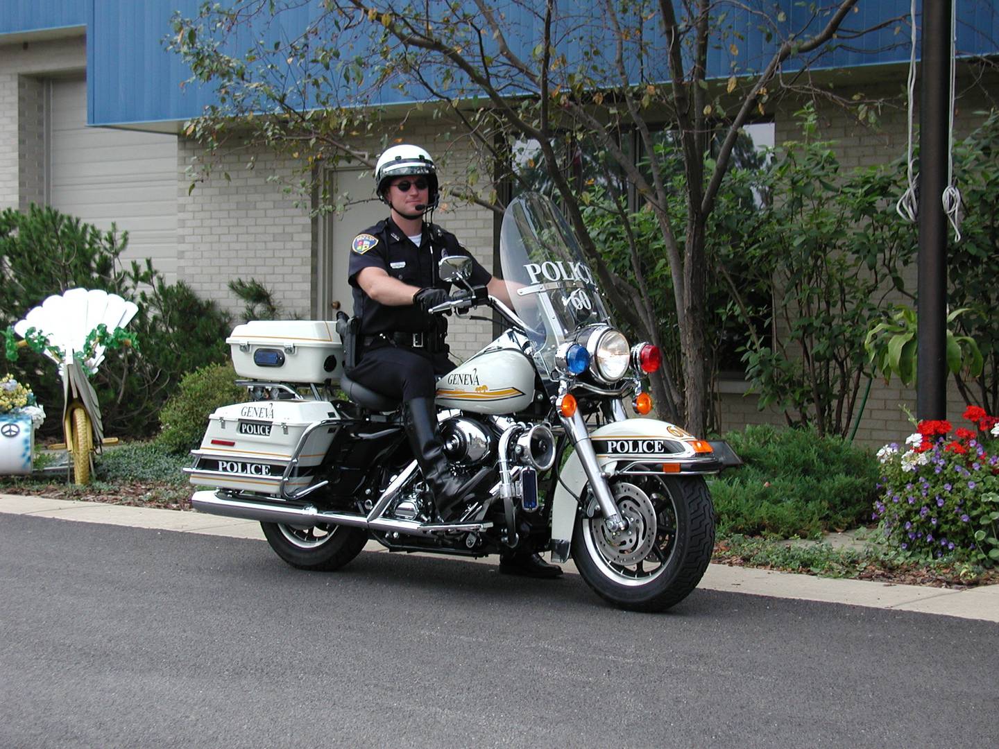 Geneva Deputy Chief Michael Frieders earlier in his laq enforcement career as a motorcycle officer.