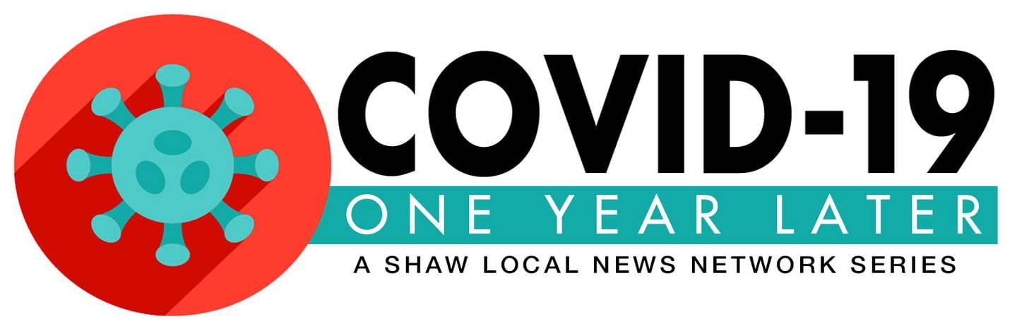 COVID-19 one year later series logo