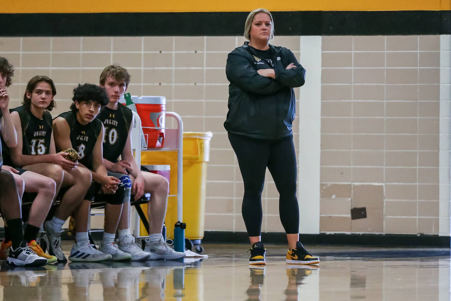 Joliet West's head coach Tara Litwicki during Joliet West Regional Championship match between Bolingbrook at Joliet West.  May 23, 2024.