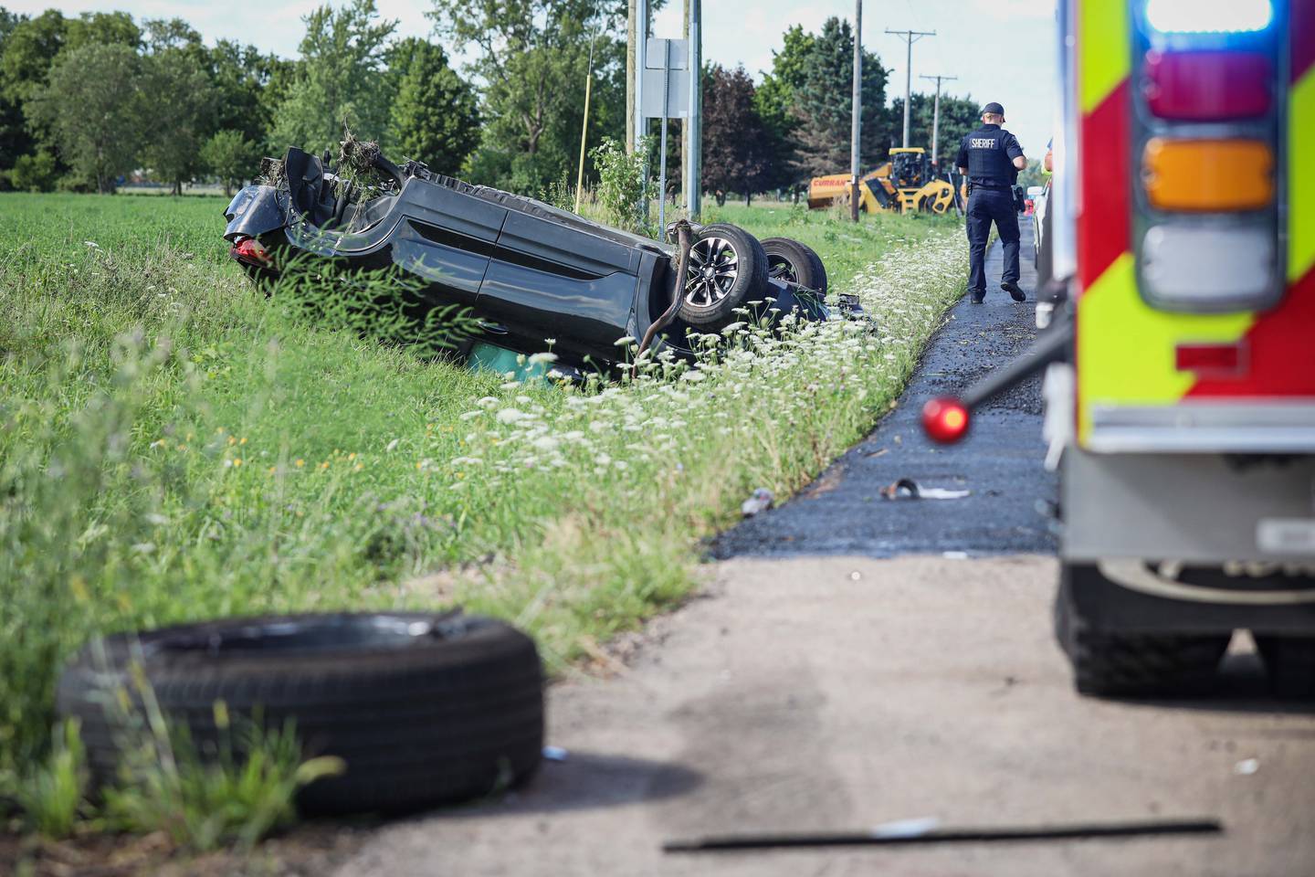 The Marengo Fire & Rescue Districts and the Union Fire Protection District responded to a crash involving two heavily damaged cars that injured four people Aug. 11, 2025 along Route 176 near Marengo.