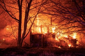 House collapses during fire in Hampshire