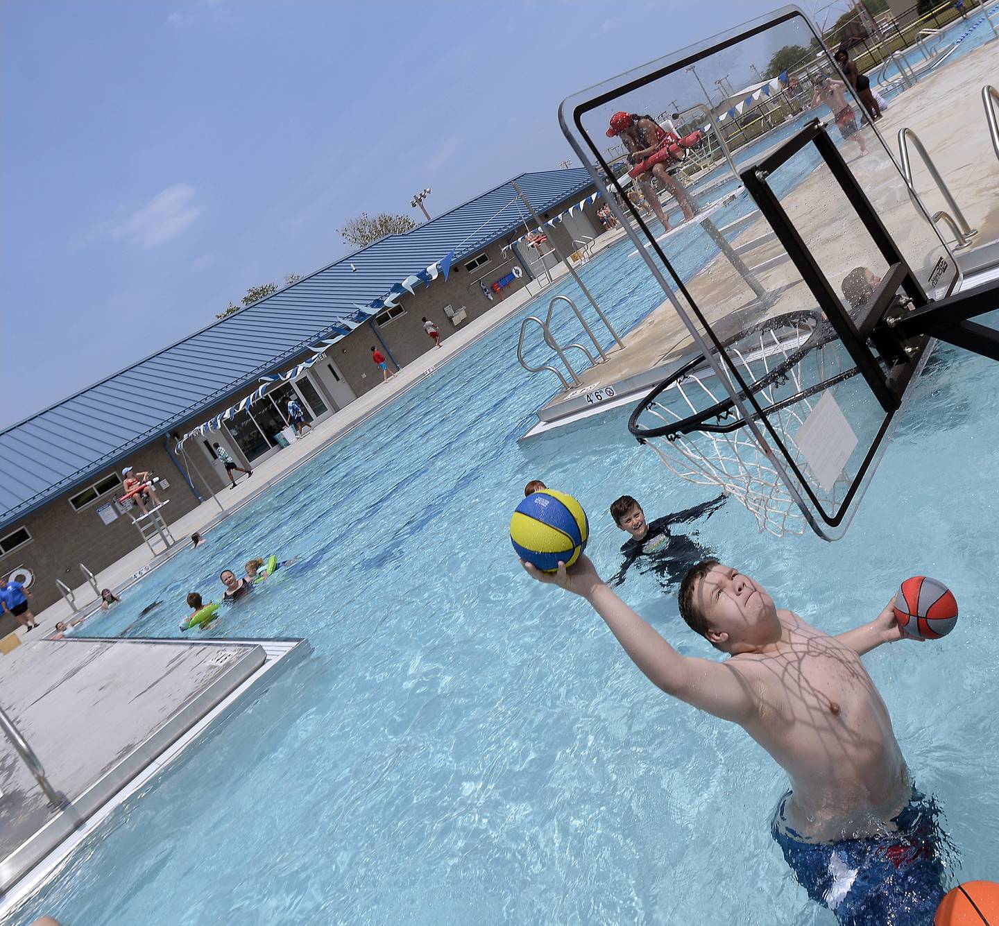 If swimmers grew tired of swimming or diving at the new Riordan Pool in Ottawa, new basketball hoops kept many games going during opening day Monday, June 19, 2023.