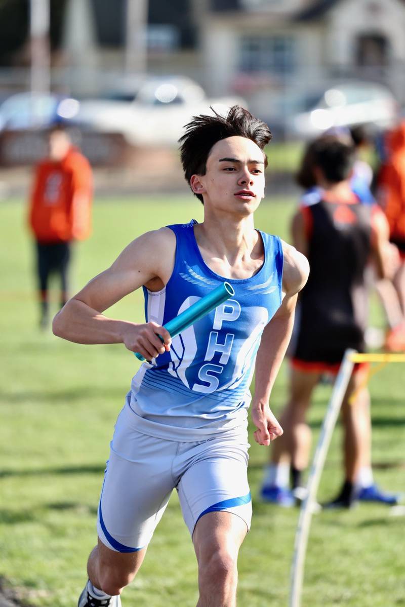 Jeremy Borsch runs a relay for Princeton in Tuesday's Howard-Monier Invite.