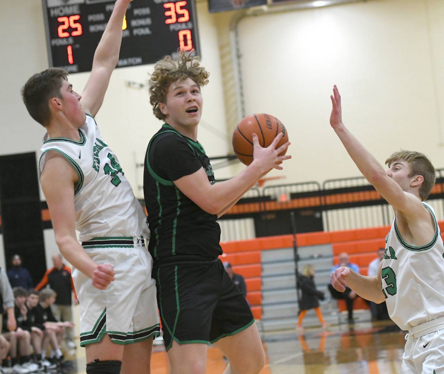 Rock Falls' Kuitim Heald looks to the basket during action against Eureka on Thursday at the 2A Byron Regional.