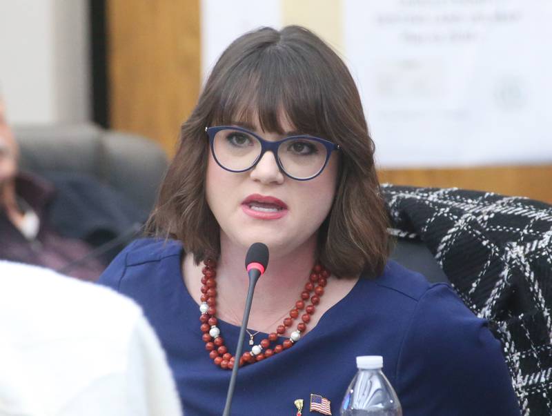 La Salle County Board member Beth Findley Smith comments on a resolution to declare La Salle County as a Non-Sanctuary County for the current flow of asylum seekers (immigrants) caused by the current border enforcement policies on Thursday, Jan. 11, 2023 at the La Salle County Government Complex in Ottawa.