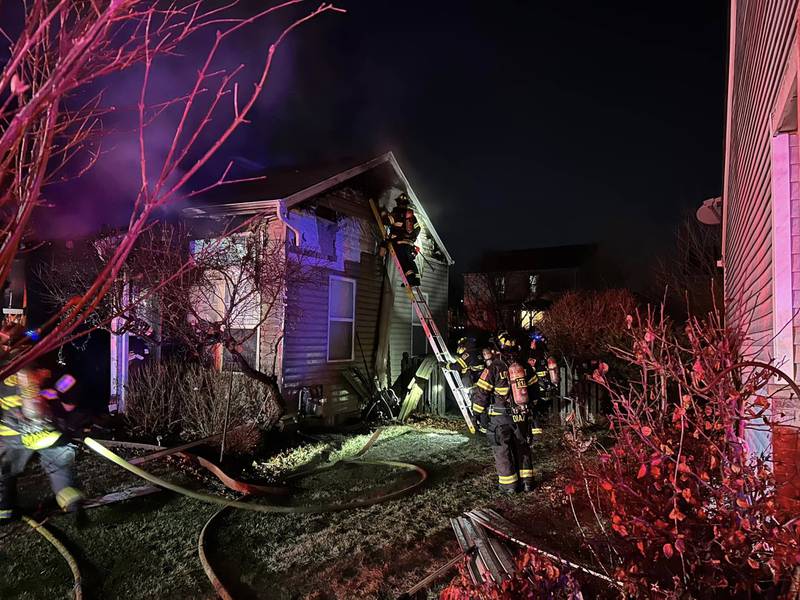 The Lockport Fire Township Fire Protection District crews at the scene of  house fire in the 1600 Block of Sunflower Court in Romeoville on Friday, Jan. 3. 2025.