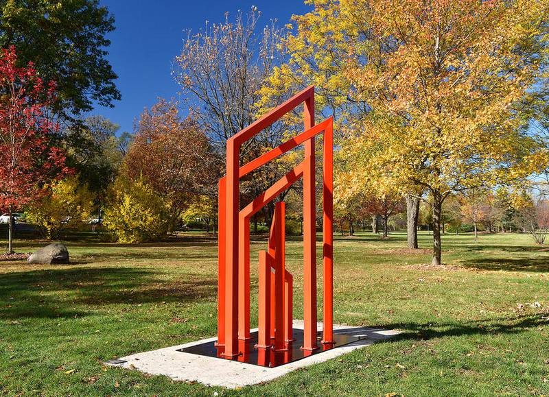 “Portals” by Evanston sculptor Victor Nelson was acquired by the St. Charles Park District in conjunction with St. Charles Township. It is now a part of the permanent “Sculpture in the Park” collection at Mt. St. Mary Park, near Prairie Street, east of Route 31, in St. Charles.