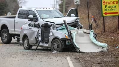 Two-vehicle crash in unincorporated Spring Grove sends one to hospital
