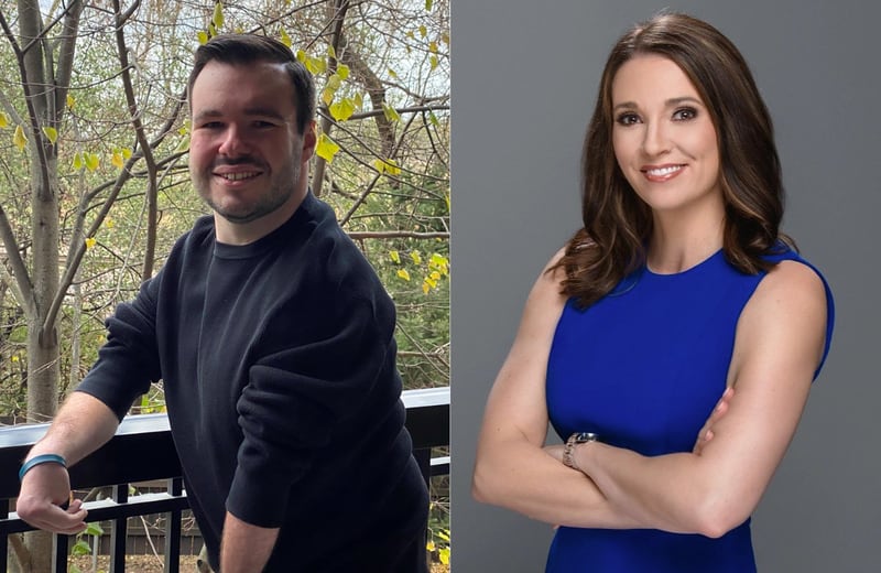 Disability rights activist and motivational speaker Kevin Sullivan, left, and Emmy Award nominated reporter Dana Rebik of WGN News will speak at the 16th annual Holiday Inspiration Luncheon hosted by Pioneer Center for Human Services on Dec. 2, 2022.