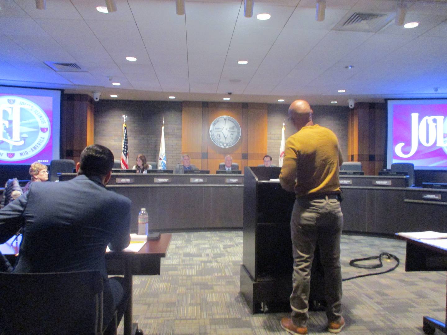 Larry Crawford makes his case unsuccessfully for why he should be allowed to stay on the ballot for the April 1 Joliet City Council election. Dec. 23, 2024