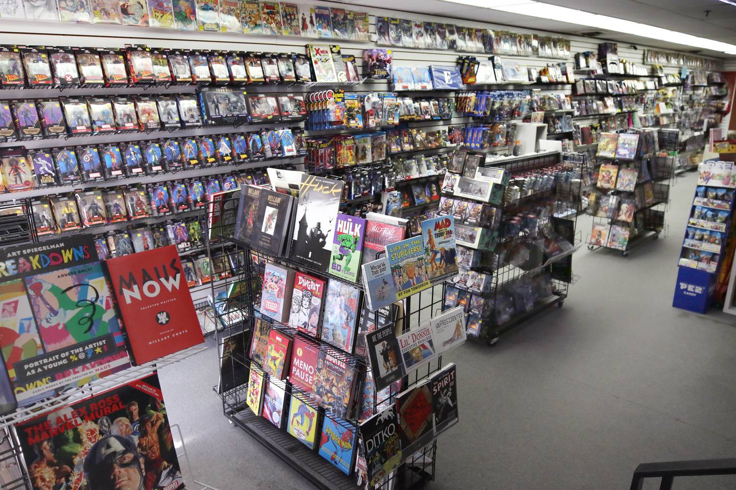 Graham Crackers Comics Thursday, Nov. 17, 2023, in DeKalb. The store has two floors packed with comic books and other merchandise.