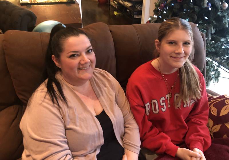 Stephanie Essex, left, and her daughter, Stevie Hyder, at their Richmond-area home on Thursday, March 14, 2024. Stevie was among nearly 30 students and staff that found their online images were stolen to create nude photos using AI tools.
