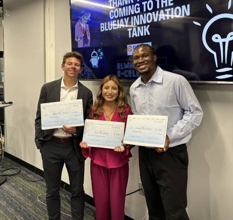 Pictured (L to R): Third-place winner Brady Lucas, first-place winner Jade Villalobos and second-place winner Olamiposi Ogunbiyi.